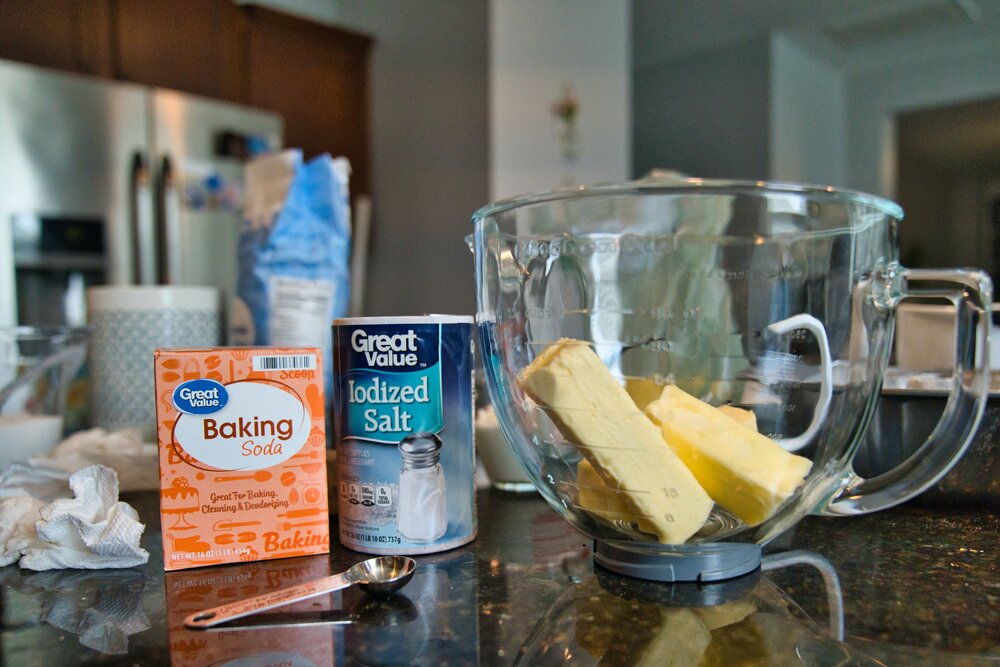 ingredients for mixing dough